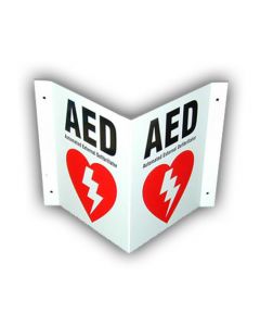 AED Signs - 3-Way Wall Mounted