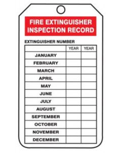 Fire Extinguisher Inspection Record Tags