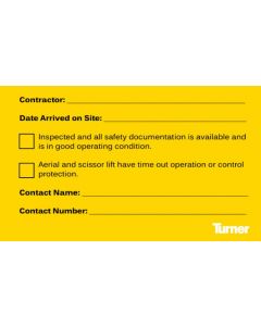 Turner - Equipment Inspection and Safety Documentation Sticker
