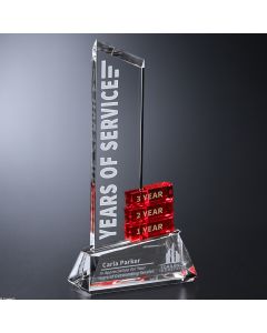 Years of Service Crystal Award - Monterey Goal-Setter  9 1/2"