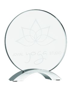 Round Cosmic Acrylic with Silver Base - 7 1/4"