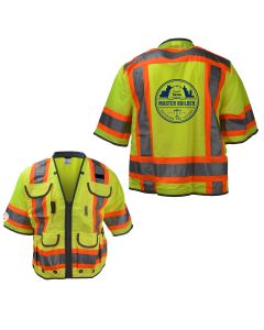 Class 3 - Heavy Woven Two Tone Vest - Back logo only