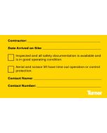 Turner - Equipment Inspection and Safety Documentation Sticker