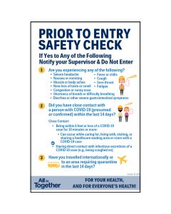 PRIOR TO ENTRY SAFETY CHECK - Banner - 3' x 5'