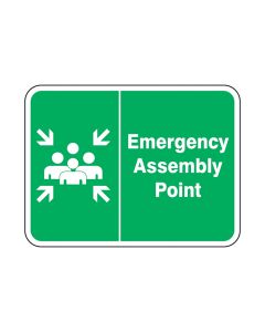 Emergency Assembly Point Aluminum Sign 18" x 24"