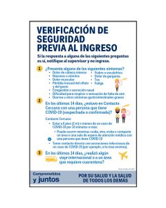 SPANISH - PRIOR TO ENTRY SAFETY CHECK - Banner - 3' x 5'