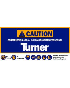 Caution - Construction Area | No Unathorized Personnel - 5'8" x 12'
