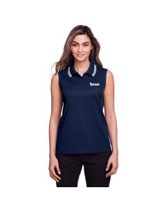 Devon & Jones - Women's CrownLux Performance Plaited Tipped Sleeveless Polo