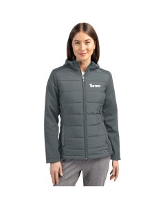 Cutter & Buck - Women's Evoke Hybrid Eco Softshell Recycled Full-Zip Hooded Jacket